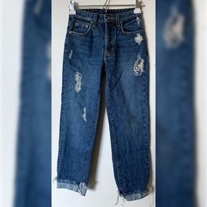 High waisted boyfriend jeans